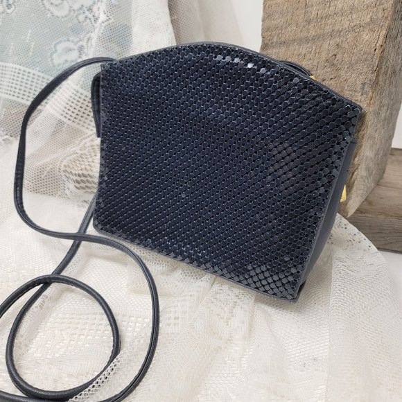 Whiting Davis Black Metal Mesh Evening Bag Vintage - Picture 4 of 10
